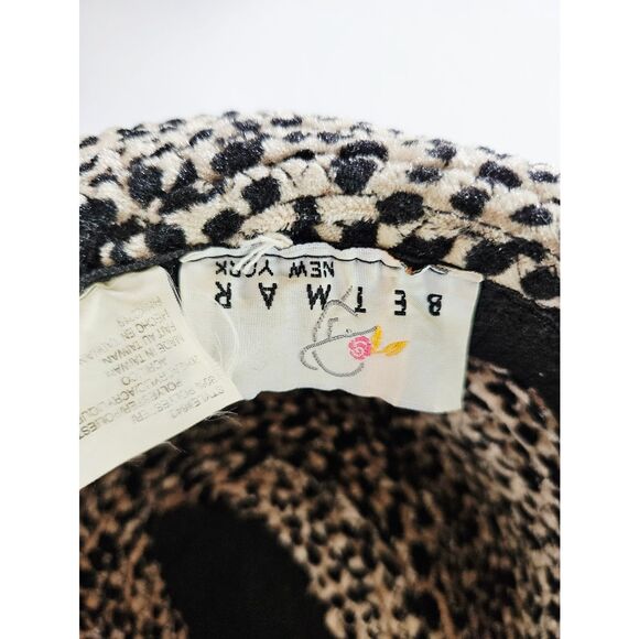 Vintage Betmar New York Velour Fuzzy Cheetah Spotted Print Bucket Cloche Hat main image 6